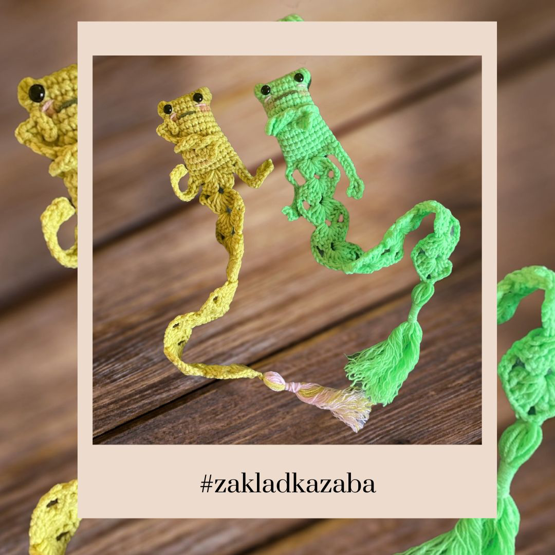 Szydełkowa zakładka do książki żabka